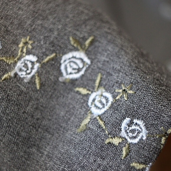 Talbots Gray Embroidered Floral Shift Dress Plus Size 20W Elegant Flowy Chic - Picture 7 of 16